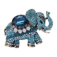 thumbnail image 5 of Rhinestone Brooches Lapel Pin Alloy Decoration Fashion Jewelry Badge Elephant Brooch Pin Animal Pin for Wedding Dress Bridal Anniversary Hat Blue, 5 of 8