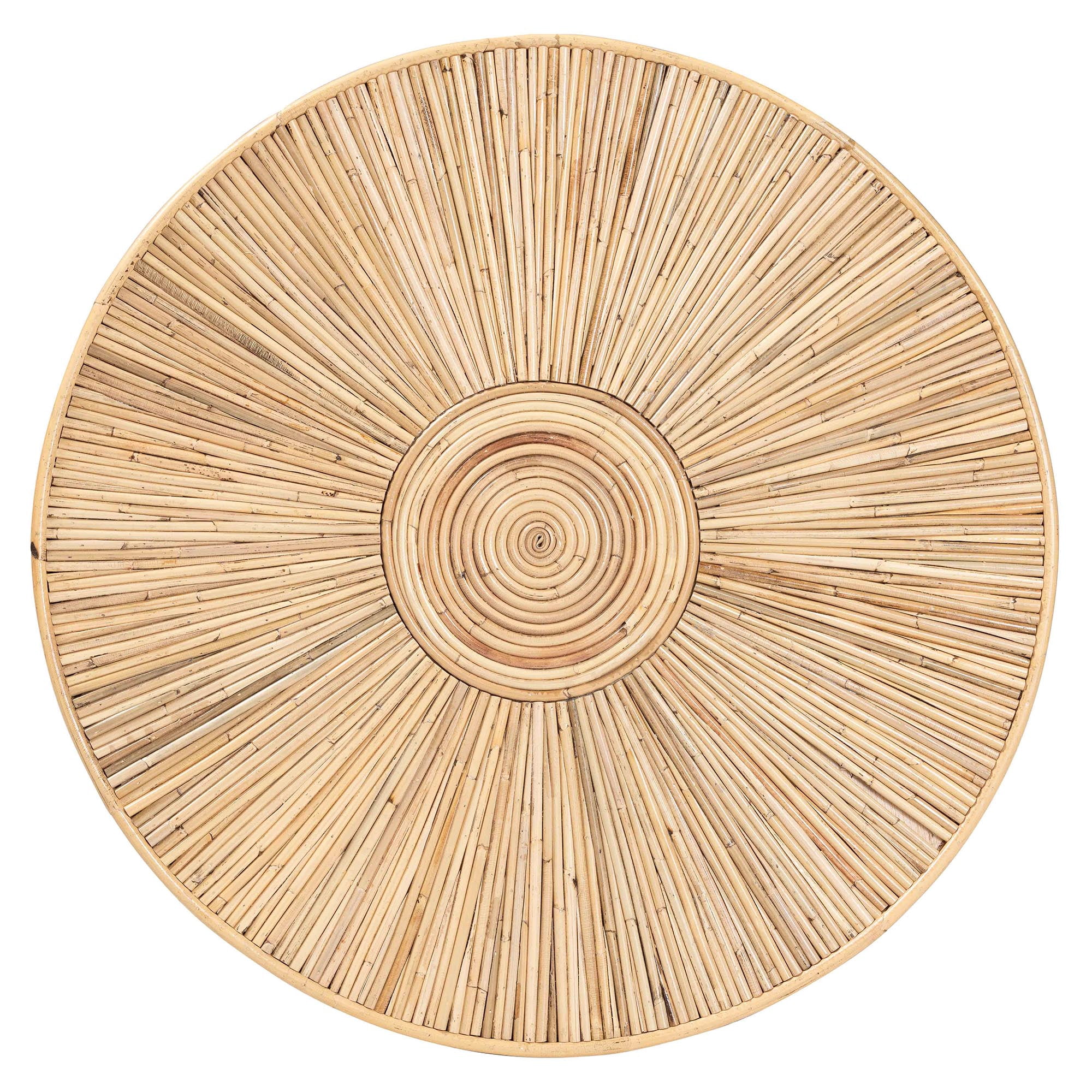 bali & pari Miami Boho Coffee Table, Natural Rattan, Light Honey