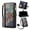 Black, variant on Dteck RFID Blocking PU Leather Wallet Card Case with Crossbody Strap for iPhone 17, Shockproof Zipper Pocket Flip Stand Cover, Blue