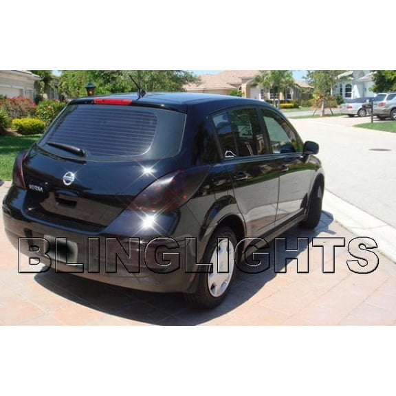 For 2005-2011 Nissan Tiida Hatchback Tint Smoke Overlays for Taillamps Taillights Tail Lamps Lights