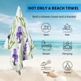 thumbnail image 4 of GZHJMY Beach Towel for Women Girls, Purple Flower Green Vine Bath Towel, Oversized Lightweight Sport Towel, 31x71 Inch, 4 of 7