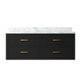 thumbnail image 2 of Black Bathroom Vanity 48" W X 22" D - Marble Counter, Solid Wood Body, Soft Close Doors, Fully Assembled Cabinet With Exceptional Quality Located, 2 of 3