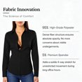 thumbnail image 3 of Women Regular‑Fit Long‑Sleeve Button‑Up Office Blouse, Versatile Neutral‑Tone Work and Daily Tops, 3 of 18