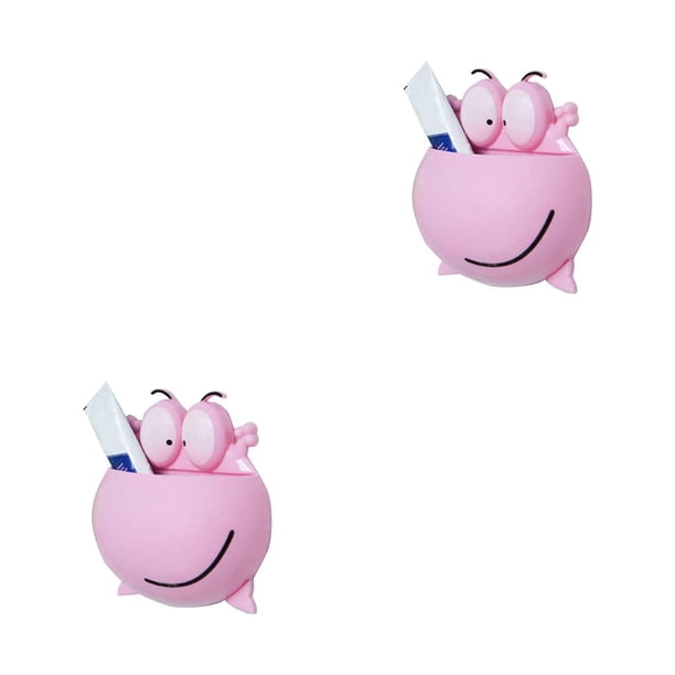Soporte para cepillo de dientes Moyic ventosas de pared 2piezas rosado