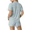 thumbnail image 3 of Lucky Brand Women's 2-Piece Floral Print  PJ Classic Button Up Top and Shorts Lounge Set-Blue / L, 3 of 6