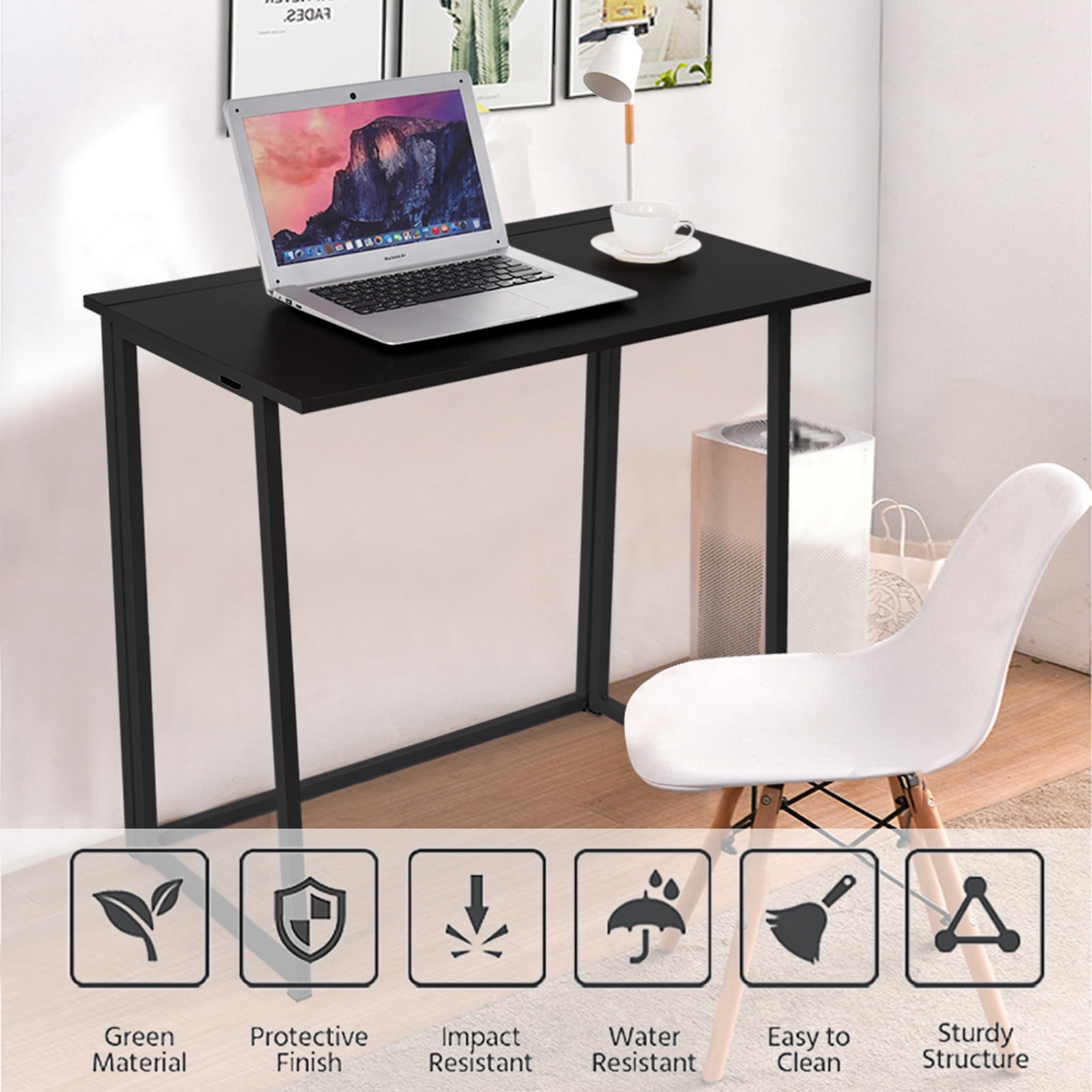 Details about   Folding Study Desk For Small Space Home Office Desk Laptop Writing Table New B 