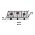 thumbnail image 3 of Parrilla de gas de sobreponer 3 quemadores, inox, Foset blanco, 3 of 3