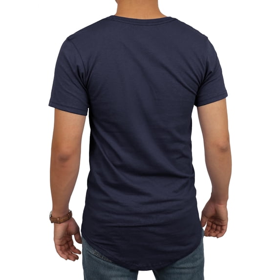 Ma Croix Men's Hip Hop Longlined Casual Crew Neck Basic T Shirts