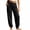 01# Black, variant on Women's Cotton Linen Joggers Ihhxva Drawstring Pants with Pockets Casual Elastic Waist Trousers Loose Fit Summer Straight Leg S-2XL