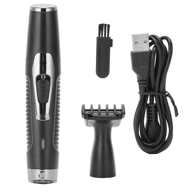 Recortador de vello nasal recargable por USB para hombres, juego de herramientas para recortar patillas y vello nasal.