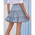 thumbnail image 4 of Femmes Été Mignon Taille Haute Jupe Volants Imprimé Floral Swing Plage M., 4 of 8