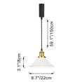 thumbnail image 4 of GDTB0181-W-GB Adjustable Height Halo Track Lighting Pendants, 5 Ft Cord, H-Type Track White Pendant Lights Antique Brass Socket Vintage Style, E26 Socket Track Mount for Kitchen Island, 4 of 9