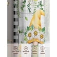 thumbnail image 6 of Sunflower Gnomes Sheer Curtains 96 Inch Length 2 Panels Set Window Treatments, Spring Farmhouse Daisy Leaf Wooden Grain Rod Pocket Semi Curtains for Living Room/Bedroom/Kitchen Décor, 104"W x 96"L, 6 of 7