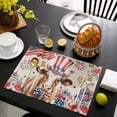 thumbnail image 3 of Independence Day Placemats Set of 12, Cow Patriotic Usa Flag Firework Floral Placemats for Dining Table, Place Mats for Kitchen Tabletop, Waterproof Wipeable Dining Table Mats Set, 3 of 9