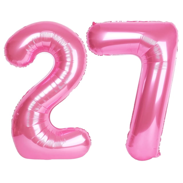 Globo Upegesy número 27 rosa de 40 pulgadas para fiesta de cumpleaños