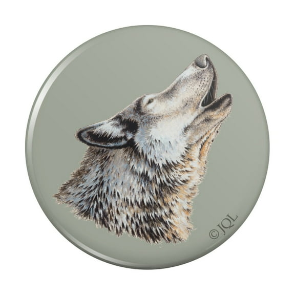Wolf Howling Pinback Button Pin
