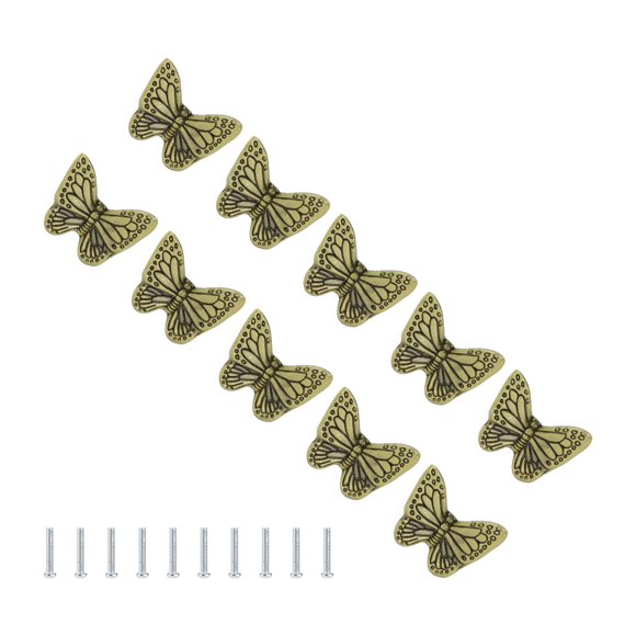 M Buder Tiradores de Cajón Estilo Moderno Diseño de Mariposa de Aleación de Zinc Color Bronce Verde para Gabinete Armario Cocina y Tocador 10 Piezas (3.6 cm / 1.4 inches)