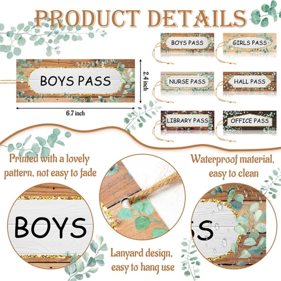 Haooryx 6Pcs Magnetic Pass Cards Waterproof Wall Hanging Directional Signs