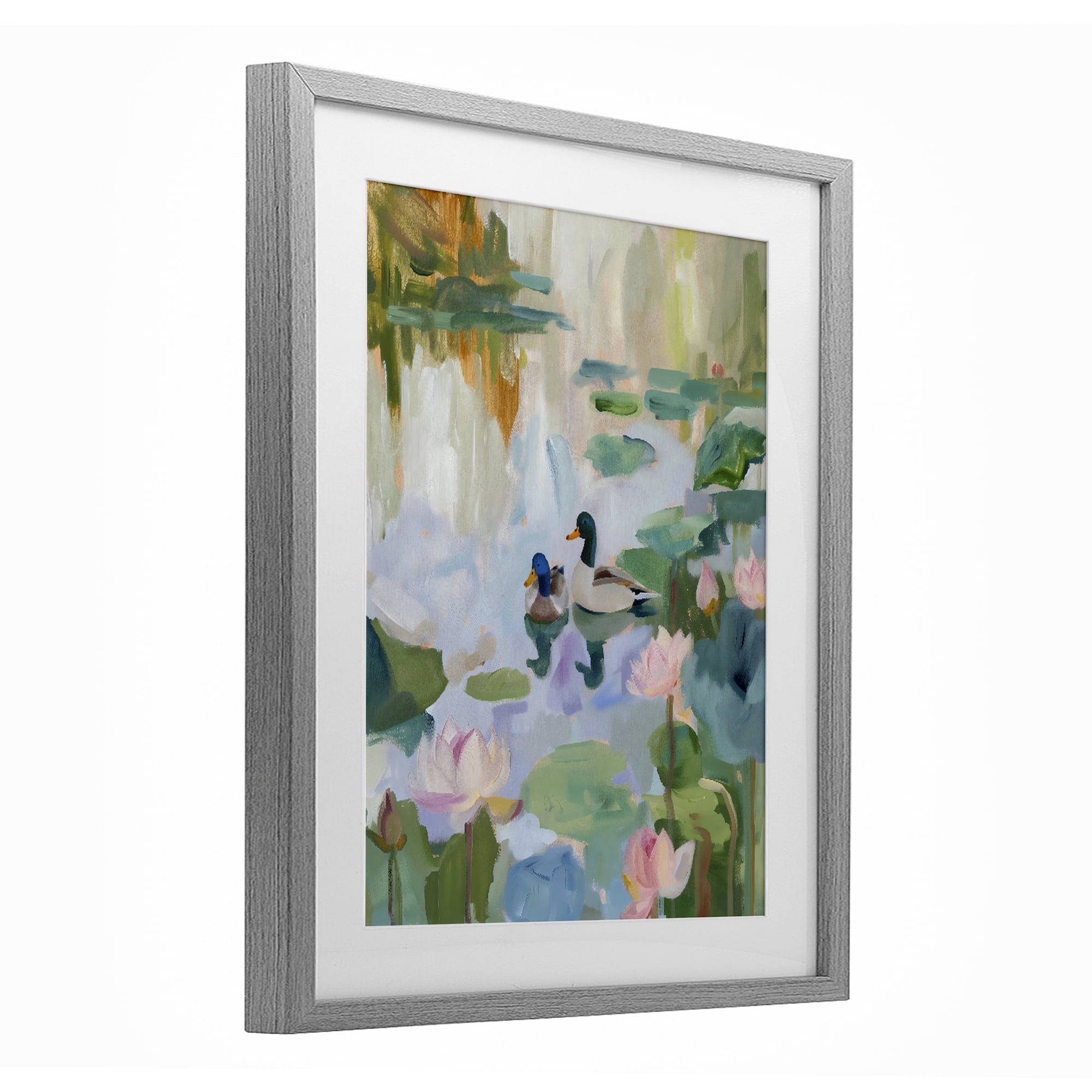 Stupell Industries Duck Pond During Tranquil Morning Gray Framed Print Under Glass, design by The Prints Vibe