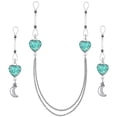 thumbnail image 1 of LinenLoon Heart Nipple Chain Non Piercing Nipple Rings Nipple Body Jewelry-blue a, 1 of 4
