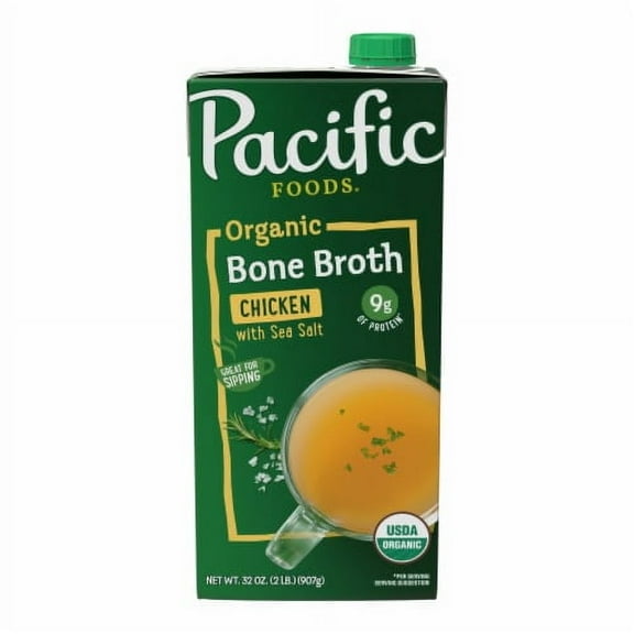 Pack of 2 - Pacific Foods Organic Chicken Bone Broth 32 fl oz