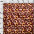 thumbnail image 2 of oneOone Georgette Viscose Maroon Fabric Leaves & Tulip Floral Sewing Fabric By The Yard Printed Diy Clothing Sewing Supplies 42 Inch Wide, 2 of 4