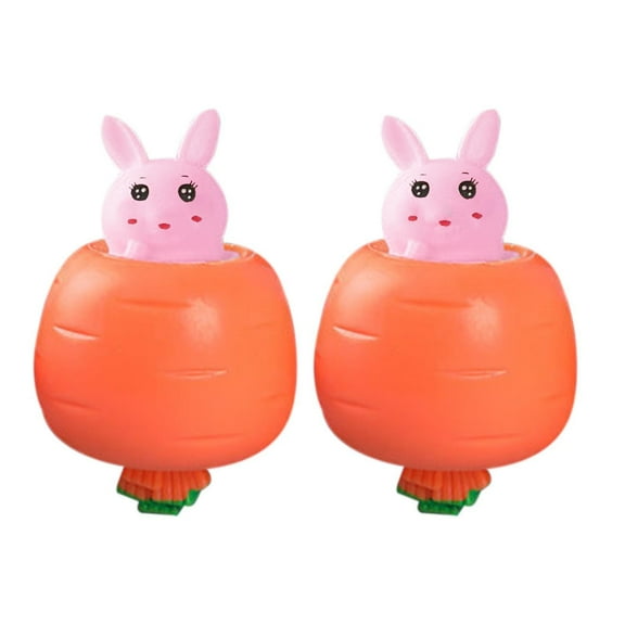 Carrot Pinch Bunny Toy, Popup Carrot Squeeze Toy, Stress Relief Toy, Easter Bunny Pop Out Toy, Cute Carrot Squeeze Keychain, Kids Stress Relief Fidget Toy, Portable Carrot Bunny Cup Toy