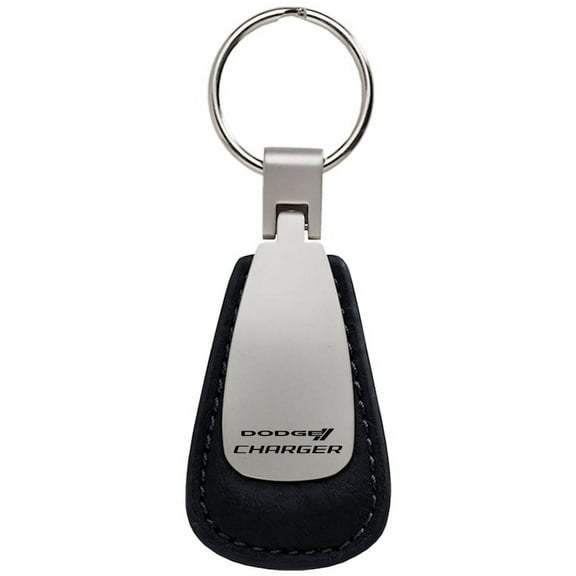 Dodge Charger Leather Teardrop Key Chain (Black)