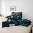 thumbnail image 6 of Homewish Watercolor Skull Skeleton 7-Piece King Bedding,Halloween King Bed in a Bag,Teal Flowers Bed Set,Black Reversible, 6 of 8