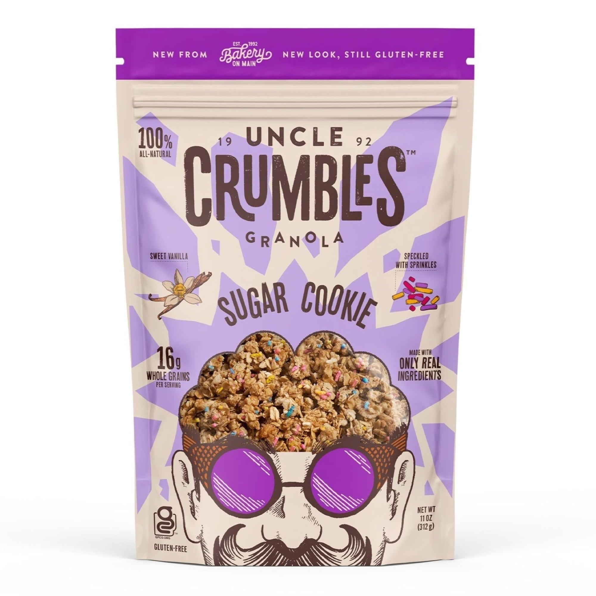 Uncle Crumbles Gluten-Free Non GMO Kosher Certified Granola Sugar Cookie 11 oz