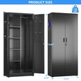 thumbnail image 3 of Gaeanet Utility Closet,Broom Closet Storage Cabinet with Adjustable Shelves and Pegboard, Metal Cleaning Tool Cabinet with Hanging Rod & Hooks for Brooms and Mops,Black 71.4''H*34''W*17''D, 3 of 9