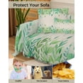 thumbnail image 4 of Green Beige Fall Leaves Sofa Couch Covers for 3 Cushion Couch,Washable L Shape Sectional Sofa Covers for Loverseat/Pet/Kid,Farmhouse Retro Botanical Plant Slipcover Throw Blanket Futon Cover 71x134, 4 of 8