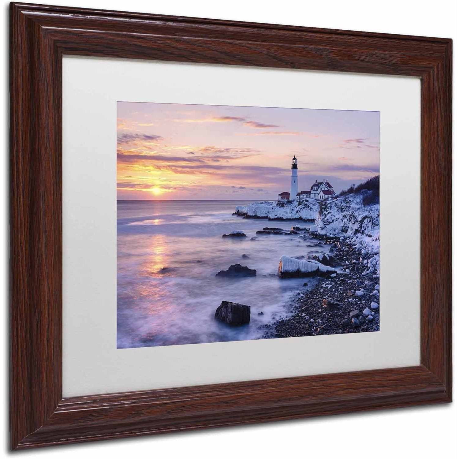 Trademark Fine Art 'Winter Lights' Canvas Art by Michael Blanchette Photography, White Matte, Wood Frame