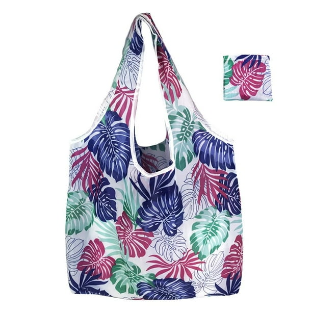 Bolso de compras plegable para mujer, bolsa ecológica reutilizable para guardar comestibles, juguetes de playa, de hombro