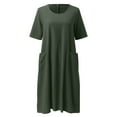 thumbnail image 5 of Vestido largo bohemio para mujer talla grande - Manga corta, cuello en V, estampado floral - Poliéster ligero, informal para la oficina/vacaciones/fiestas, 5 of 5