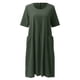 thumbnail image 5 of Vestido largo bohemio para mujer talla grande - Manga corta, cuello en V, estampado floral - Poliéster ligero, informal para la oficina/vacaciones/fiestas, 5 of 5