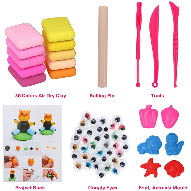 BLUE SEED Educational Creative Art DIY Crafts Air Dry Clay for Model Clay  Fun Toy for Kids Magical Clay Ultra Light Modeling Clay 12 Different Color