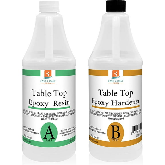 Table TOP EPOXY Resin 64 oz Kit. for Super Gloss Coating