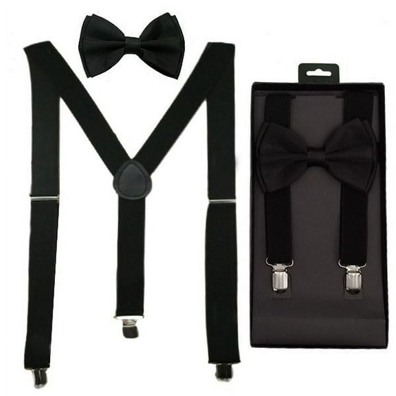 Light Pink Teen or ADULT Size Bow Tie and Suspenders Combo Boxed Gift Set USA Seller!