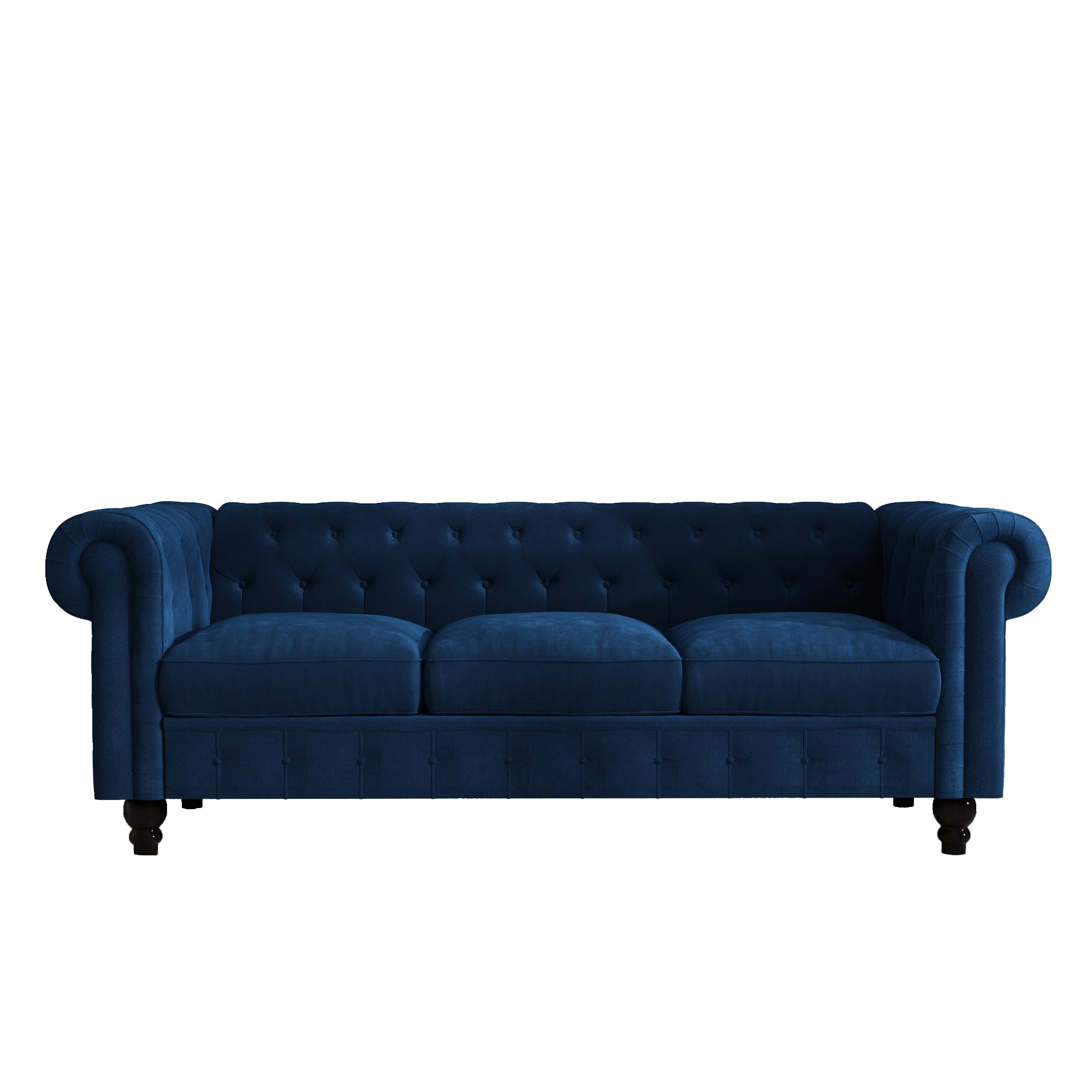 Chesterfield Style Sofa with Flared Arms and Tufted Back for Home Living Room - 3 seats Sofa Multicolor Velvet / PU Cover