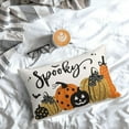 thumbnail image 4 of Halloween Pillow Covers 12x20 Set of 2 Spooky Bat Polka Dot Pumpkin Throw Pillows Outdoor Fall Halloween Decoration Pillowcase Linen Holiday Black Gold Cushion Case for Couch Sofa Home Decor, 4 of 6