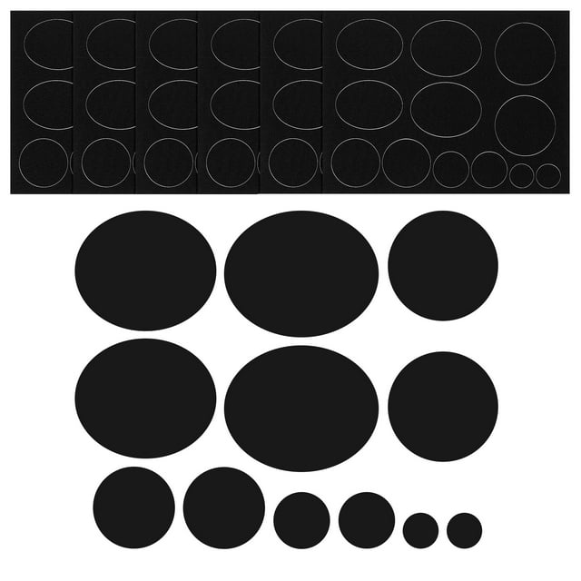 Unique Bargains Patch pour Doudoune Ruban de Réparation en Nylon, 6 Feuilles Patch en Tissu Auto-Adhésif, Noir, Rond Ovale