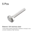 thumbnail image 3 of T-Slot Bolts, 5 Pack M6x45mm Drop-in Stud Sliding Bolts 304 Stainless Steel, 3 of 5