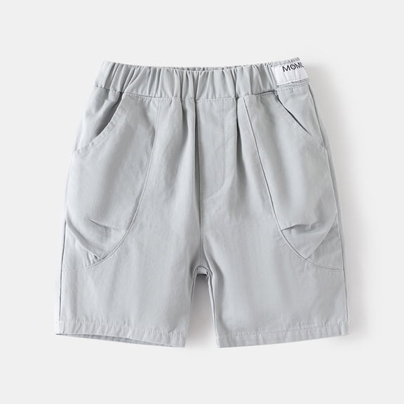 Kids Cargo Shorts GreyWork Shorts Elastic Waist School Kids Hiking Gear Boys Basketball Shorts Size 3-4 Years Summer Clothing