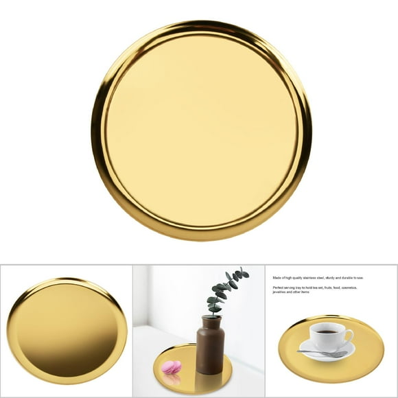 Jewelry Dish, 11inch Jewelry Serving Tray Trinket Dish Plate Multifunction Metal Storage Tray Home Decor Trinket Dish Organizer Rings Dish Tray for Pantry Organization