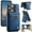 Blue, variant on ELEHOLD Case for iPhone 13 Pro, Magnetic Wallet RFID Blocking Case,Leather Flip Cover with Card Holder,Black