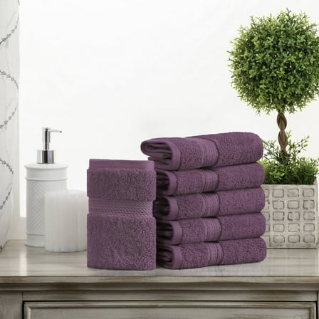 Superior Hymnia Egyptian Cotton Face Towel Set, Plum