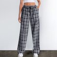 thumbnail image 2 of Bovemsi Womens Pants Women's Leopard Print Wide Leg Patched Elastic Waist Casual Loose Trousers Travel Pants, 2 of 4