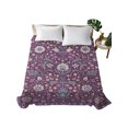 thumbnail image 2 of Full Flat Sheet Only Vintage Floral Blossoms Pattern Soft Microfiber Cooling Bedding Sheets Lavender Lotus Botanical Art Flat Bed Sheet for Hotel,Home Decor, 2 of 9