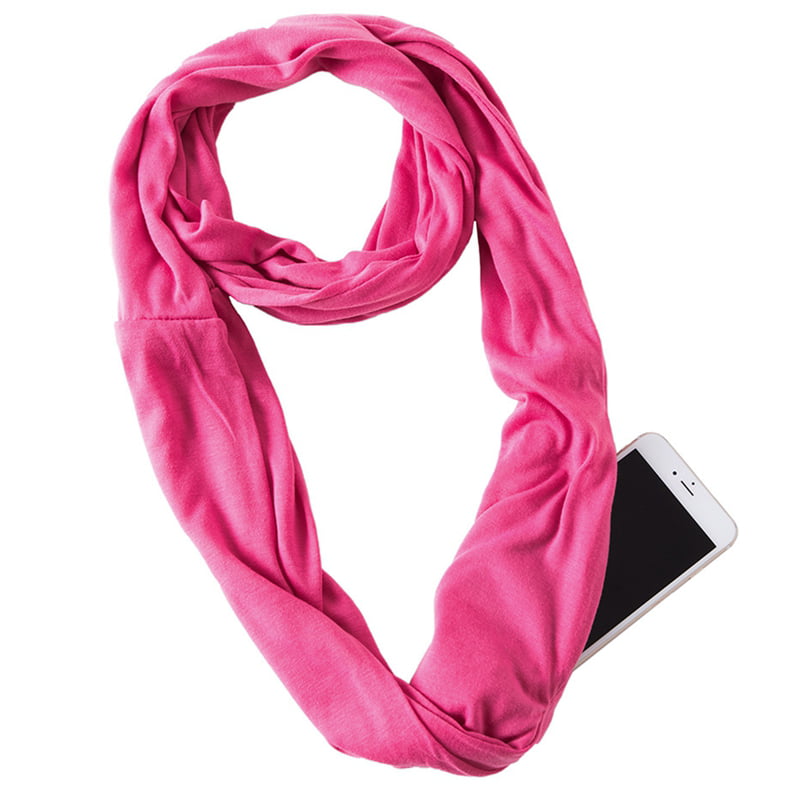 Lanmei Infinity Scarf with Hidden Zipper Pocket for Women Girls Soft Stretchy Convertible Pocket Scarf 